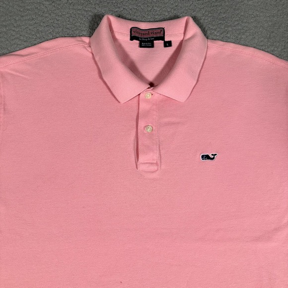 Vineyard Vines Other - Vineyard Vines Shirt Mens Large Pink 100% Cotton‎ Knit Polo Casual Preppy Logo